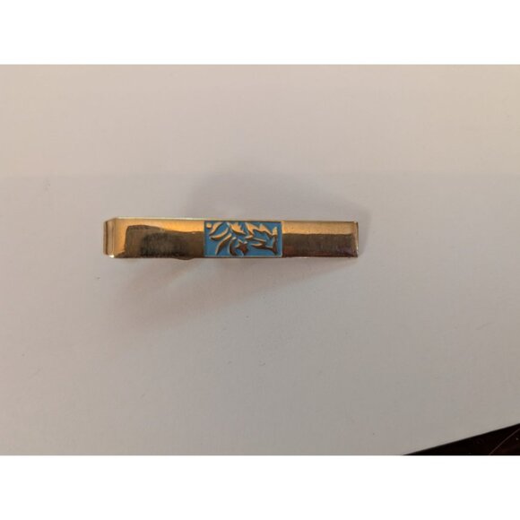 Set Of 5 Gold Tone Tie Clips With Enamel Accents & Shield Design - Picture 2 of 4